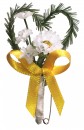 Gästeanstecker "Daisy" zur Hochzeit AS0008 - weiß, gelb, grün, Gänseblümchen