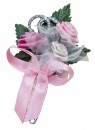 Gästeanstecker " Kim " zur Hochzeit im 10er Set AS0012 - rosa, pink, weiß