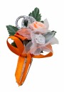 Gästeanstecker " Kim " zur Hochzeit im 10er Set AS0013 - orange, aprikot, weiß