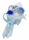 Gästeanstecker " Kim " zur Hochzeit im 10er Set AS0014 - blau, hellblau, weiß