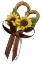 Gästeanstecker " Lucie " zur Hochzeit im 10er Set AS0019 - Sonnenblume, gelb, braun
