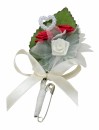 Gästeanstecker " Kim " zur Hochzeit im 10er Set AS0020 - rot, creme