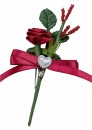 Gästeanstecker "Tamara" zur Hochzeit AS0060 bordeaux - 10 Stück Anstecker, Hochzeitsbüscherl