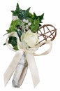 Gästeanstecker "Silke" zur Hochzeit AS0063 - creme, braun, Rebenherz - 10 Stück