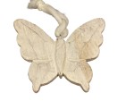 weißer Schmetterling aus Holz Anhänger  14 cm x 12 cm