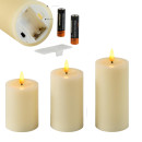 Vermietung von 3 LED ECHTWACHS Votivkerzen zur Hochzeit - elfenbein / 9 €