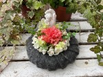 Grabschmuck, Allerheiligengesteck, Kranz FH0047 - lachs, grau, weiß - Engel