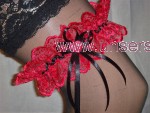 Strumpfband Hochzeit Fasching rot schwarz SB001
