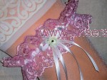 Strumpfband Hochzeit Fasching rosa weiß SB008