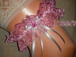 Strumpfband Hochzeit Fasching rosa weiß SB021