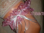 Strumpfband Hochzeit Fasching rosa weiß SB036