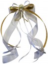 Antennenschleifen " Zoe " zur Hochzeit SCH0031 im 10er Set - weiss, gold