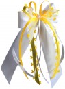 Antennenschleifen zur Hochzeit " HEART " SCH0130 im 10er Set - gelb, weiß