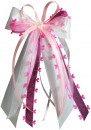 Antennenschleifen zur Hochzeit " HEART " SCH0138 im 10er Set - pink, rosa, weiß