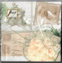 20 Servietten zur Hochzeit Brautstrauß, Vogelkäfig, Brautschuhe SV0006