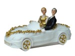 Tortenfigur Tortenaufsatz zur Goldhochzeit Brautpaar Auto 16 cm x 9 cm TA0098
