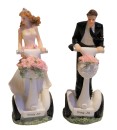 Tortenfigur Tortenaufsatz zur Hochzeit Brautpaar auf Segway 16 cm TA0125