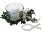 Kerze & Glas Kerzenhalter Tischdekoration Hochzeit Taufe Kommunion Konfirmation TD0107 FISCH