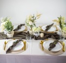 Vermietung von Musselin Stoff Tischläufer ca. 300 cm x 40 cm - Farbe taupe / 5,50 €