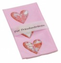 10 Taschentücher Freudentränen Hochzeit TT0045 rosa Herzen