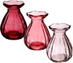 Glasvasen Rosa & Beere – 3-fach sortiert | Tischdeko mieten - 4,20 €