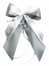 Weihnachtsschleifen Schleifen Geschenke Weihnachten WS1806 im 10er Set - weiß, grau, silber
