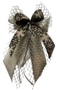 Weihnachtsschleifen Schleifen Geschenke Weihnachten WS2330 im 10er Set - silber, grau, taupe, schwarz