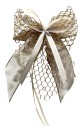 Weihnachtsschleifen Schleifen Geschenke Weihnachten WS2408 im 10er Set - creme, gold