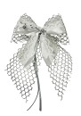 Weihnachtsschleifen Schleifen Geschenke Weihnachten WS2409 im 10er Set - weiß, silber