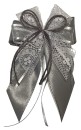 Weihnachtsschleifen Schleifen Geschenke Weihnachten WS2412 im 10er Set - weiß. silber, grau VINTAGE