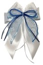 Weihnachtsschleifen Schleifen Geschenke Weihnachten WS2417 im 10er Set - weiß. hellblau, blau VINTAGE