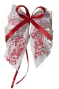 Weihnachtsschleifen Schleifen Geschenke Weihnachten WS2420 im 10er Set - weiß. rot VINTAGE