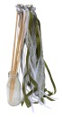 Wedding Wands mit Spitze grau oliv - 10 Stück