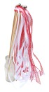 Wedding Wands mit Spitze rot weiß - 10 Stück