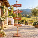 Hochzeits-Wegweiser aus Birkenstamm mieten / 10 €